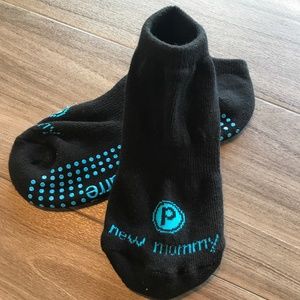 Pure Barre Old School New Mom Boy Sticky Socks Size Small | Non-Slip Barre Socks
